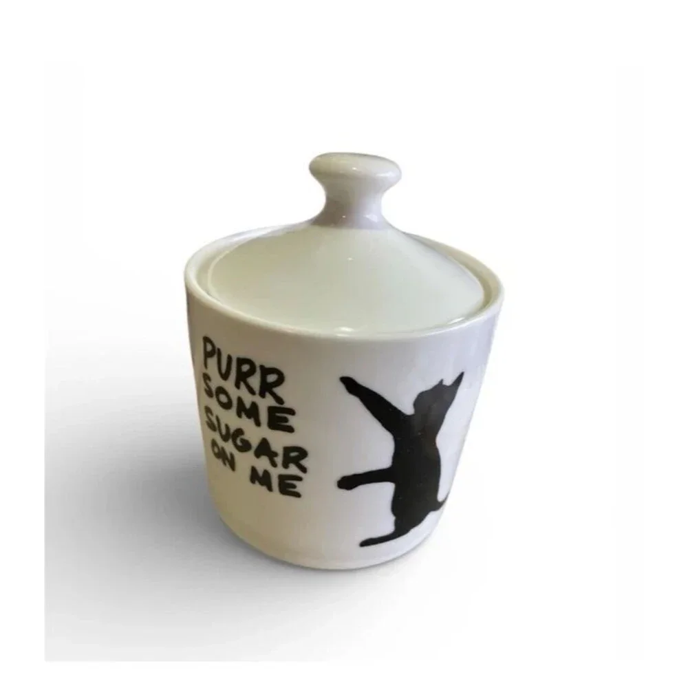 NIB Lenny Mud Purr Some Sugar on Me Cat Sugar Bowl Discontinued